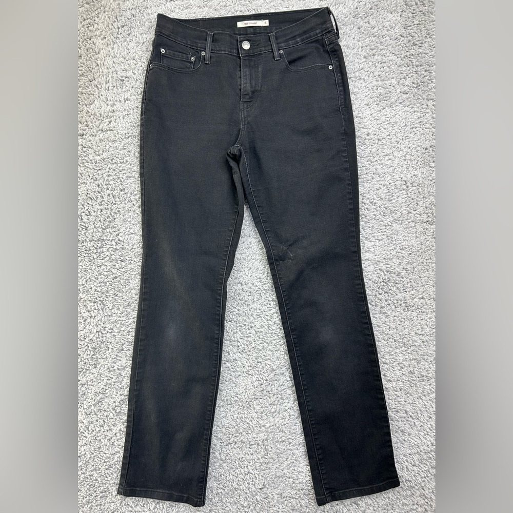 Levi's Jeans Womens 6 505 Straight Black Denim Essential Classic Basic Concert